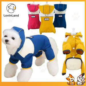 Lovinland Outdoor Reflective Puppy Pet Rain Coat Waterproof Jacket Breathable Pet Raincoat for Small Dogs Cats Apparel Clothes for Doggies