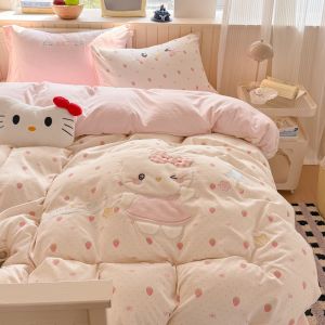 susan | Ins Cartoon Soft Cotton Patch Embroidery 4-Piece Bedding Set