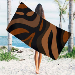 brown black zebra Quick Drying Microfiber Beach Towel Lightweight for Swimming Camping Yoga - Bath Towel