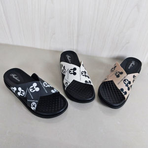 Sandal Slop Slip On Kartun Wanita Kekinian Woman Fashion Style Korea Model Kasual Import COD SPT-53