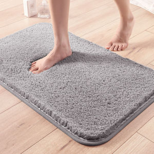 Bathroom Floor Mat Anti Slip Plush Thicken Door Mat Soft Shower Mat Toilet Water Absorbent and Quick Dry Skin-Friendly Rugs Bedroom Carpet Non Slip Bath Mat