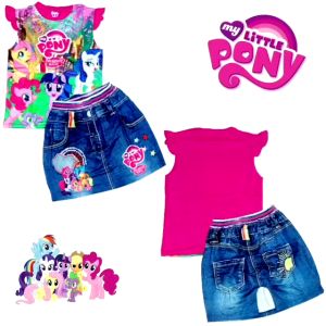 SETELAN ANAK PEREMPUAN IMPORT MURAH TSHIRT DAN SKORT CELANA ROK COTTON PRINTING (BUKAN JEANS)