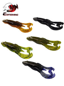 ESFISHING Noisy Flapper Frog Lure 75mm Black Surface Split Frog ปลอมกระต่ายสำหรับตกปลา ล่อแมงกานีส ว่ายน้ำในทะเล ว่ายน้ำในแม่น้ำ