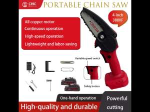 CHIC 4/6/8/10/12 Inches Cordless Chain Saw Electric Chain Saw Brushless Hand-held Rechargeable Pruning Saw 388/588/788VF Rechargeable Lithium Battery