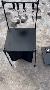 Outdoor single-person table easy to store made of stainless steel camping table with outdoor stand