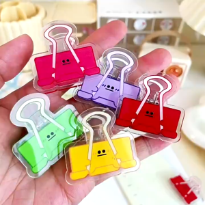 WORKWELL Acrylic Eyes Binder Clips | Cute Office PP Clips | Colorful Cartoon Acrylic Eyes Binder Clips | Cute Office PP