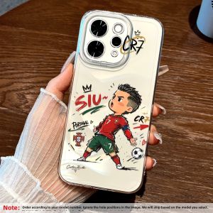 LINGRONG | Football Players Pattern Full Coverage Phone Case Soft Anti-drop