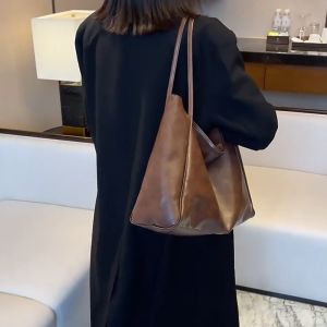 Hàng Mới Về Túi Xách Da PU Bóng Cỡ Lớn Thời Trang Thu Đông Cho Nữ -Aeneas Shop