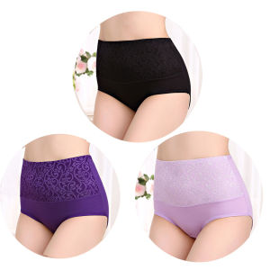 3Pcs Cotton Panties for Women Plus Size Underwear High Waist Abdominal Briefs Female Girl Postpartum Recovery Panties Womens