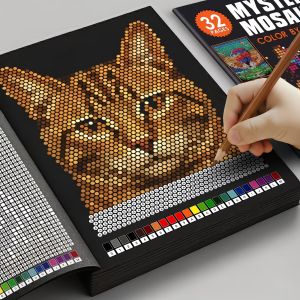 Sách Tô Màu Theo Số Dành Cho Người Lớn Mystery Mosaics - 32 Trang Tranh Pixel Nghệ Thuật Giảm Căng Thẳng Sách Hoạt Động Vẽ Sáng Tạo