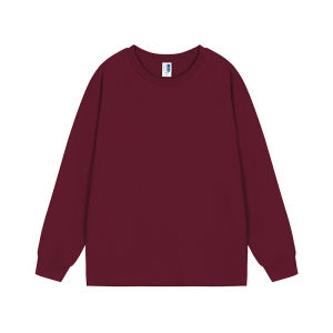 เสื้อยืดคอกลมแขนยาวทรงหลวมผ้าฝ้ายแท้หนาสำหรับฤดูใบไม้ร่วงและฤดูหนาวสำหรับผู้ชายและผู้หญิง คู่รัก แฟชั่น ลำลอง ระบายอากาศได้ดี