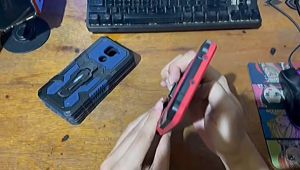 Samsung Galaxy J4 Plus Hard Case Armor Belt Clip Kick Standing Cover Casing Armor Terbaru