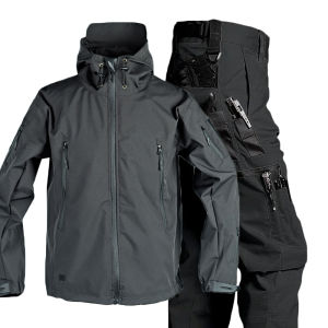 Autumn Men Tactical Work Suit Multi-Pocket Cargo Pants Wear-Resistant Lightweight Waterproof Jacket Spring Outdoor Training Suit