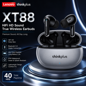 Lenovo | Lenovo XT88 TWS Wireless Earphones Bluetooth Dual MIC Stereo ENC Noise Reduction Bass HIFI Touch Control Earbuds Gaming Earbuds