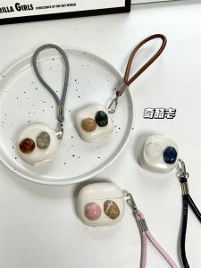 Aesthetic Protective Case for Redmi Buds6 Youth Edition Wireless Earphones Gem Geometric Pattern Antique White Soft Silicon Cover