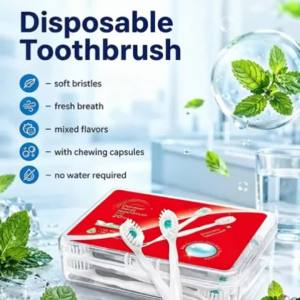 Bàn Chải Đánh Răng Dùng Một Lần YUNCHi YS05 Lông Mềm Kết Cấu Hạt Không Cần Nước Kèm Kem Đánh Răng Nhiều Vị 20 Chiếc Cho Hơi Thở Thơm Tho Dành Cho Người Lớn Loại Cầm Tay.