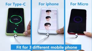 สายชาร์จโทรศัพท์ 540 องศา 3in1