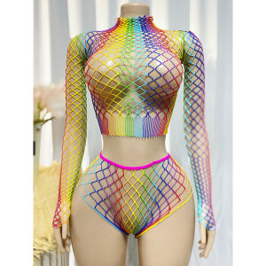 Đầm Ôm Body Lưới Cá Tính Dành Cho Nữ Tay Dài Xuyên Thấu Chất Liệu Nylon Elastane Màu Trơn Thời Trang Biển Hè 2026