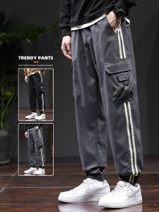 ROMON | Loose Casual Mens Workwear Pants Romon Spring Autumn New Style American Cool Loose Sports Long Trousers For Men