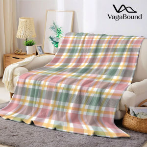 Pink Yellow Pastel Plaid Flannel Blanket Warm Soft Halloween Christmas Decorative Couch Warm Cozy All-Season Gift