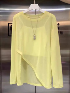 chaqi | Summer Ice Silk Long Sleeve Sun Protection Shirt Womens Asymmetrical Loose Thin Fashionable Cover Up Top Korean Style Commute