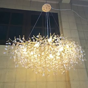 ⭐Garansi 1 tahun⭐Lampu Gantung Kristal Mewah 3 Warna 60cm 80cm 100cm modern luxury Chandelier Lampu hias Gantung ristal Lampu Rumah Lampu Kamar Tidur Lampu spp