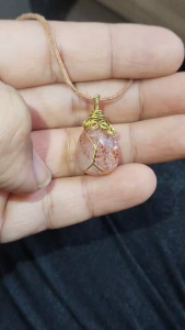 B45จี้พลอยซันสโตนดัดลวดทองเหลือง