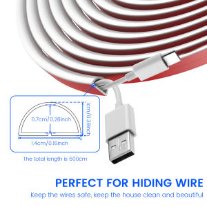 Wall Cord Hider 4/6/8m Self-Adhesive Cord Covers Wire Cover Wall Mount TV Cable Raceway Flexible PVC Cable Concealer for Home