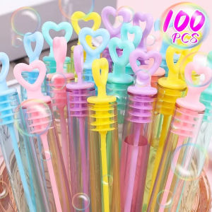 100/50PCS Mini Love Heart Wand Tube Bubble Soap Bottle Wedding Gifts for Guests Birthday Party Decor Kids Toy Baby Shower Favors