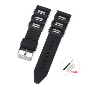 22mm 24mm 26mm Silicone Watch Strap for Samsung Galaxy Watch 46mm for Huawei Watch GT2/3 Waterproof Sports Steel Men Watchband