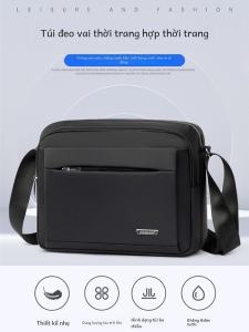 Casual Oxford Cloth Mens Shoulder Bag Waterproof Business Bag Money Collection Large Crossbody Bag Multi-layer Backpack