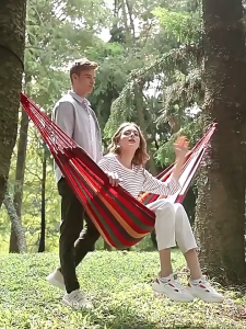 Canvas Hammock Rainbow Outdoor Camping Swing Portable Buaian Gantung Tidur Relax Chair Hanging Bed