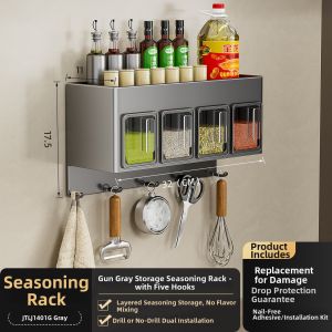 Multifunctional Wall Mount Kitchen Storage Rack