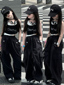 Summer Outfit for Girls Trendy Sweet And Spicy Child Clothing Korean Style Vest And Pants Workwear Style Kids Fashion