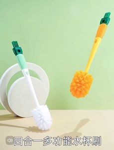 4 In 1 Long Handle Carrot Shape Cup Cleaning Brush/ Household Detachable Cupware Crevice Washing Brush