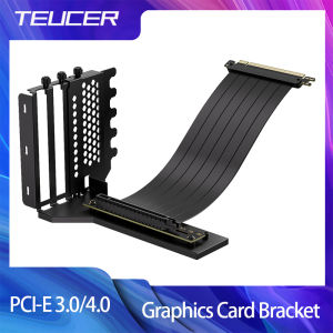 TEUCER PCI-E 3.0/4.0 Graphics Card Vertical Mounting Bracket Holder & PCI-E 4.0 x16 Extension Cable