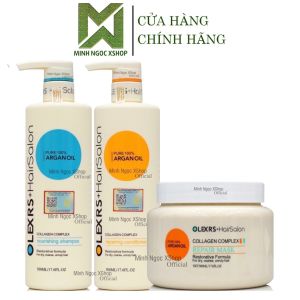 Combo dầu gội xả kem ủ tóc Olexrs Argan Oil Hair Salon 500ML