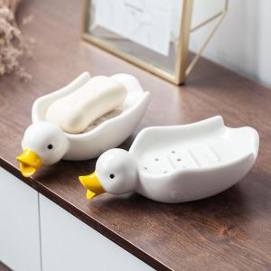 Đĩa Xà Phòng Gốm Thoát Nước Thiết Kế Vịt Dễ Thương