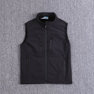 Áo Vest Nam Mùa Thu Không Tay Lót Lông Cừu Ngoài Trời Thường Ngày Mềm Mại Có Nhiều Túi Cổ Đứng Quần Áo Bảo Hộ Lao Động Thường Ngày