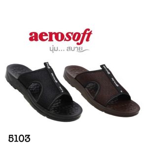 Aerosoft 5103 4141 4142 ตัวแทนความนุ่มสบาย size 38-45 รองเท้าแตะแบบสวม แอโร่ซอฟ รองเท้าแตะหนังPUผู้ชาย