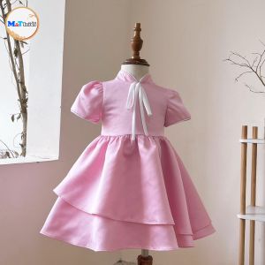 VÁY BÉ GÁI TIỂU THƯ HỒNG - CHẤT TAFTA SANG CHẢNH - MT5416