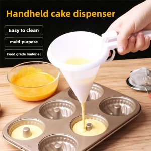 Handheld Batter Dispenser Cup Cake Baking Tool Portion Funnel Cream Frosting Chocolate Separator Measuring Cup Pastry Dispenser