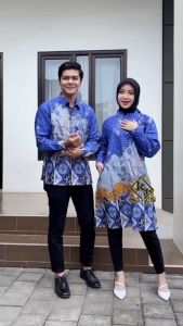 Batik Pria Wanita Lengan Panjang Modern Mewah Couple Pasangan Slim Fit