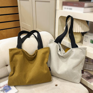 กระเป๋าโท้ทผ้าฝ้ายลายสก็อตแท้ ดีไซน์เฉพาะตัว หลายชั้น ใช้ได้ทั้งโยคะและพักผ่อน สไตล์ศิลปะ สะพายไหล่เดียว