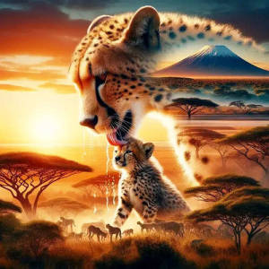 Huacan Leopard Animal Diamond Painting Sunset Landscape Diamond Mosaic New Collection 2025 Picture Of Rhinestones