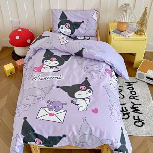 Dansunreve ชุดเครื่องนอนสำหรับเด็กเล็ก 6ชิ้น ผ้าฝ้าย 100% sanrio ชุดผ้าปูที่นอนพร้อมผ้านวมและหมอน ชุดเครื่องนอนสำหรับโรงเรียนอนุบาล bedding sets