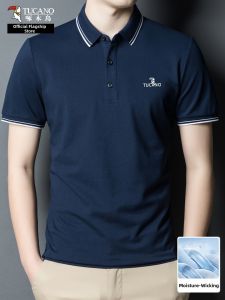 TUCANO | Thin Short Sleeve Turn-down Collar T Shirt Business Casual