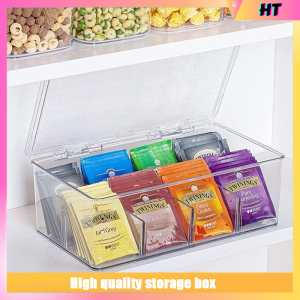 Clear Acrylic Tea Bag Organizer Box with Transparent Lid - High-Quality Desktop Storage Rack