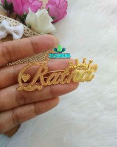 bros papan pin hijab ukir nama sendiri lapis emas COD