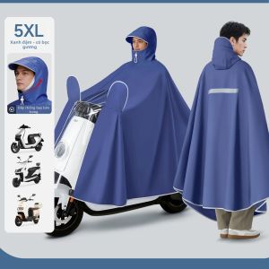 WEICHENGNEI | Áo Mưa Chống Thấm Nặng cho Xe Máy và Xe Điện Dành cho 1 hoặc 2 Người Đặc Biệt Dày và Lớn
